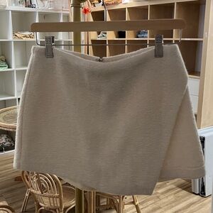 Women's Cream Mini Skirt - Soft Textured A-Line